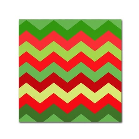 Color Bakery 'Xmas Chevron' Canvas Art,14x14